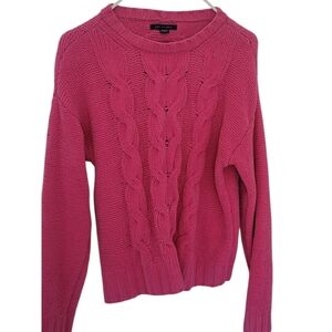 American Eagle Women's Pink Cable Knit Sweater